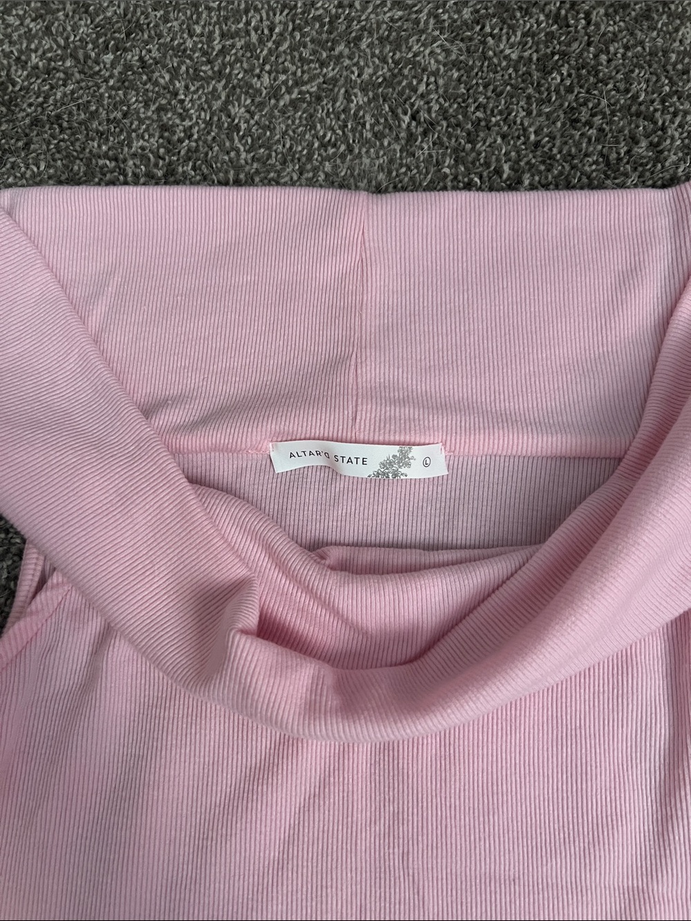 Altar'd State | Light Pink Off-Shoulder Ribbed Tank - Picture 2 of 2